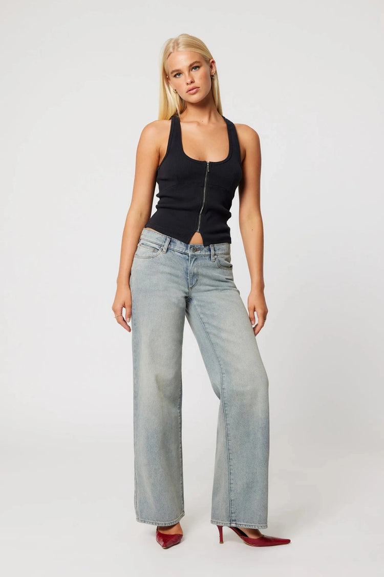 Abrand Jeans Top Addison Racer Top Black