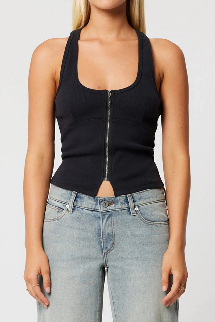 Abrand Jeans Top Addison Racer Top Black
