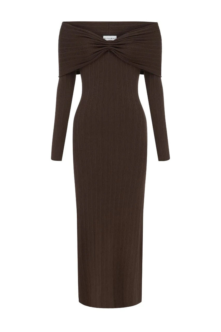 Runaway The Label midi Knit dress Airlie Midi Dress - Brown