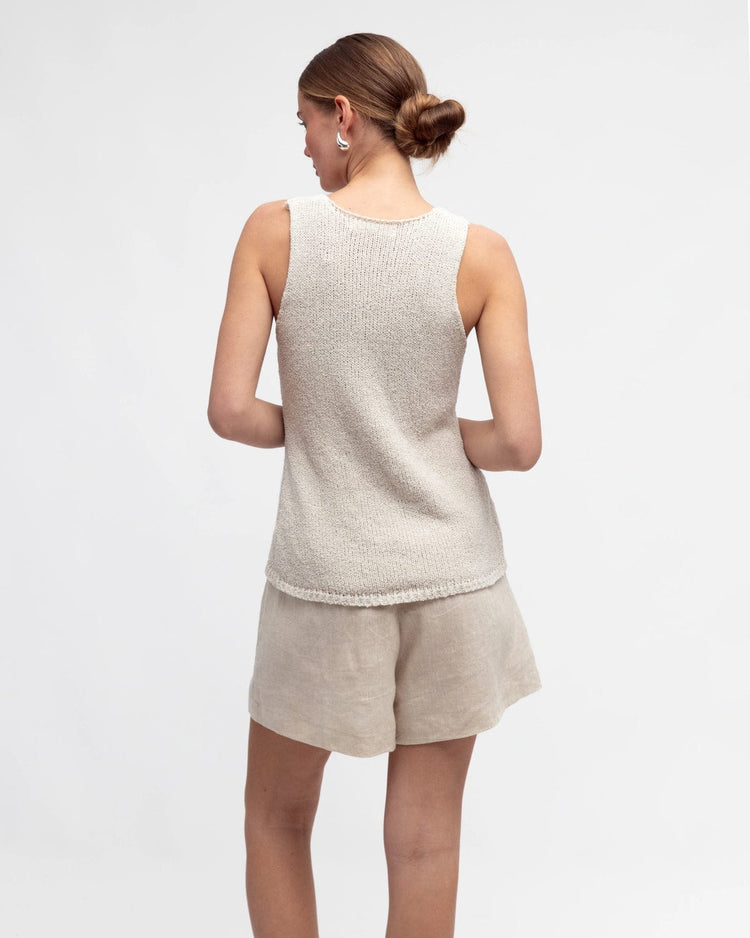 White Closet Top Alla Knit Top - Oatmeal