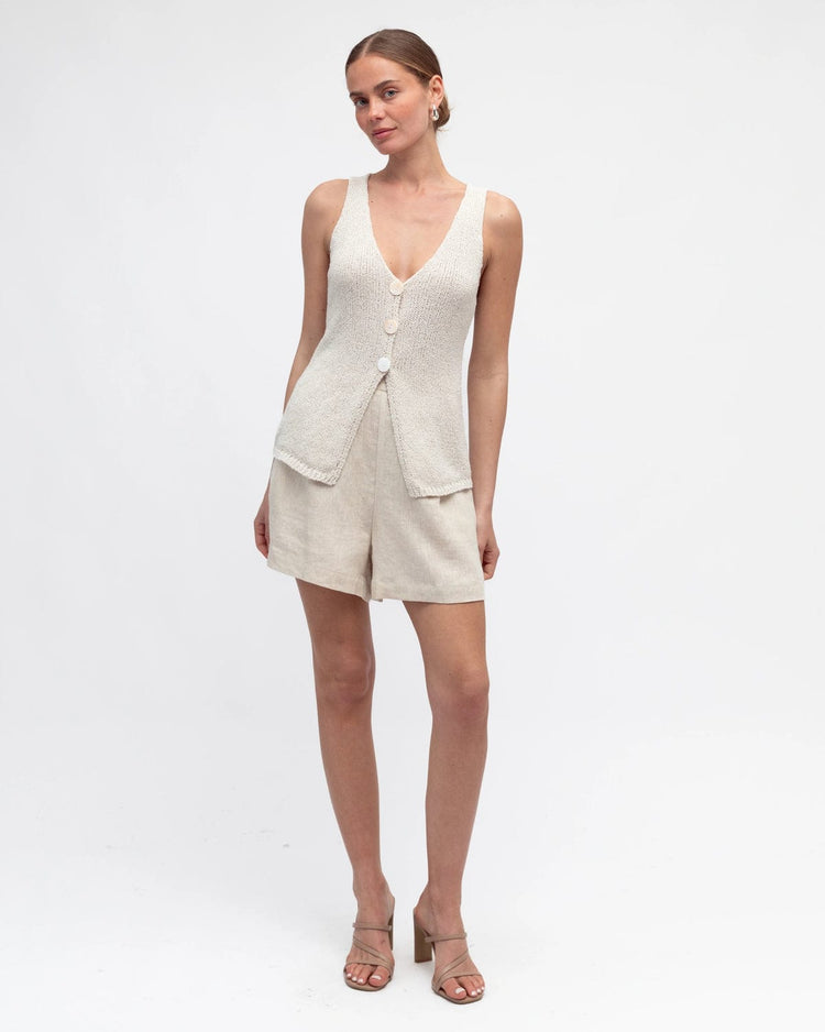 White Closet Top Alla Knit Top - Oatmeal