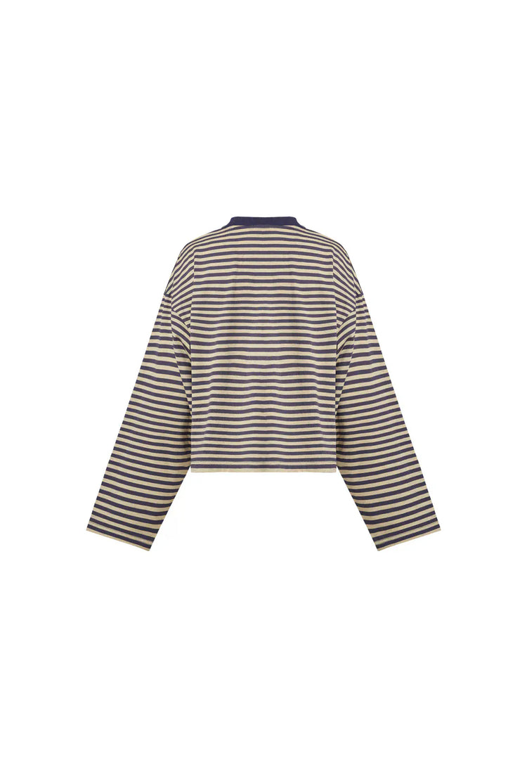 Lioness long sleeve stripe top Bloom - Beige Stripe