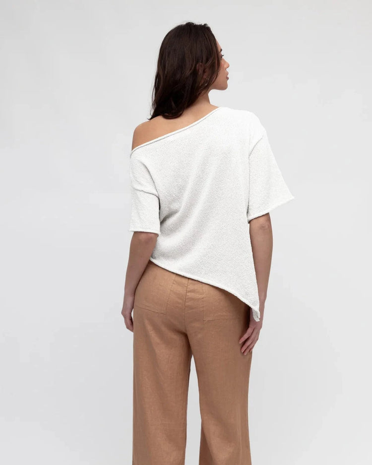 White Closet Top Boucle Knit - White