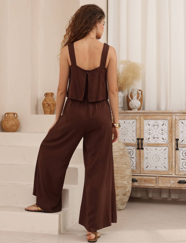 Iris Maxi jumpsuit Ciss Jumpsuit Choc