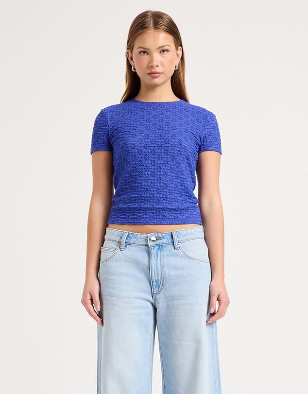 Rollas Jeans Top Daisy Lace Tee - Ultramarine