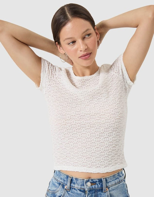 Rollas Jeans lace tee Daisy Lace Tee - White