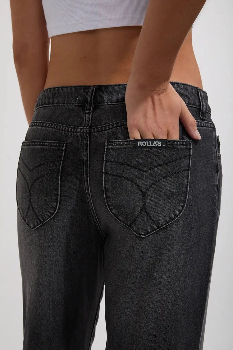 Rollas Jeans low rise jeans Heidi Low Jade Black