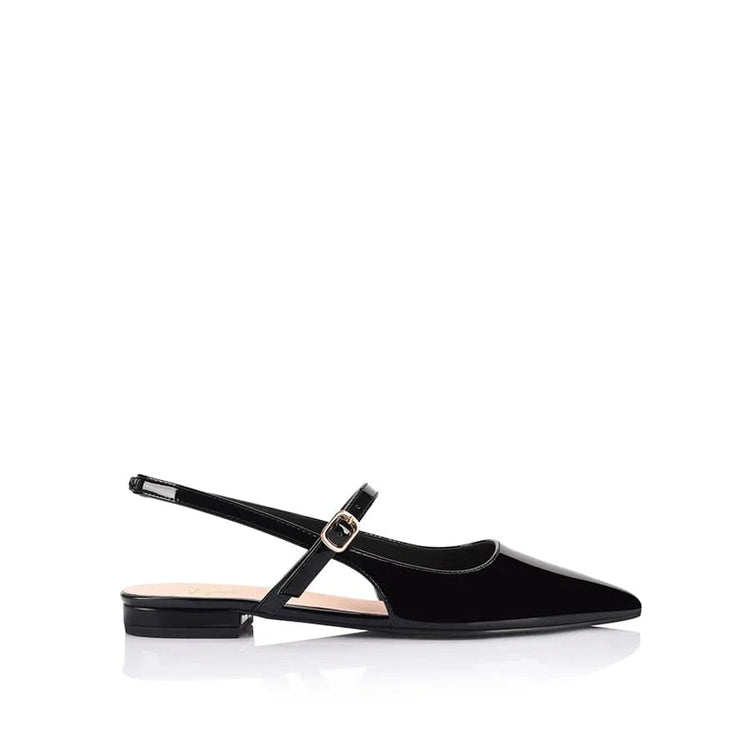VERALI SHOES black flats Hiatus Sling Back Flats - Black Patent