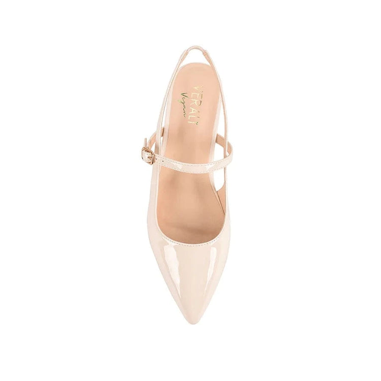 VERALI SHOES Bone flats Hiatus Sling Back Flats - Bone White Patent