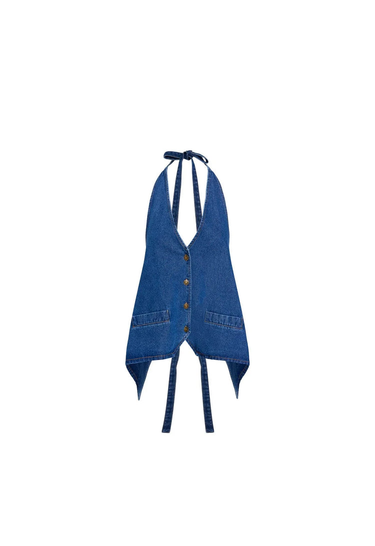 Lioness Shirts & Tops Hills Halter - Dark Denim