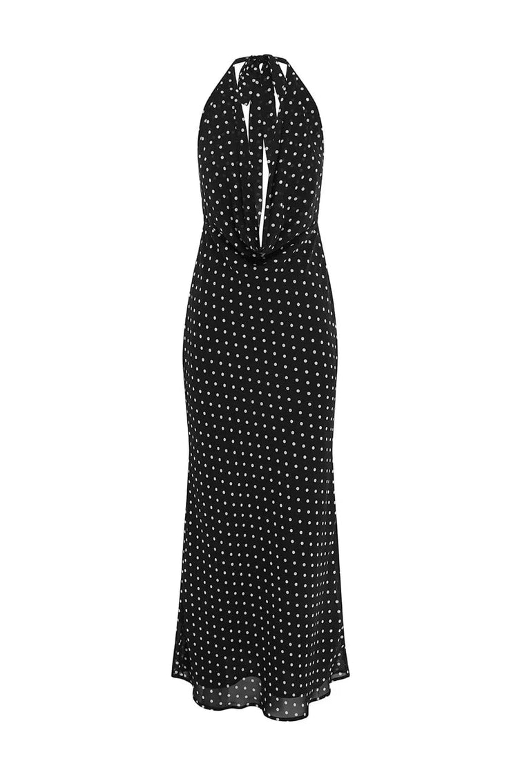 Runaway The Label Dresses Lexie maxi Dress - Black Polka