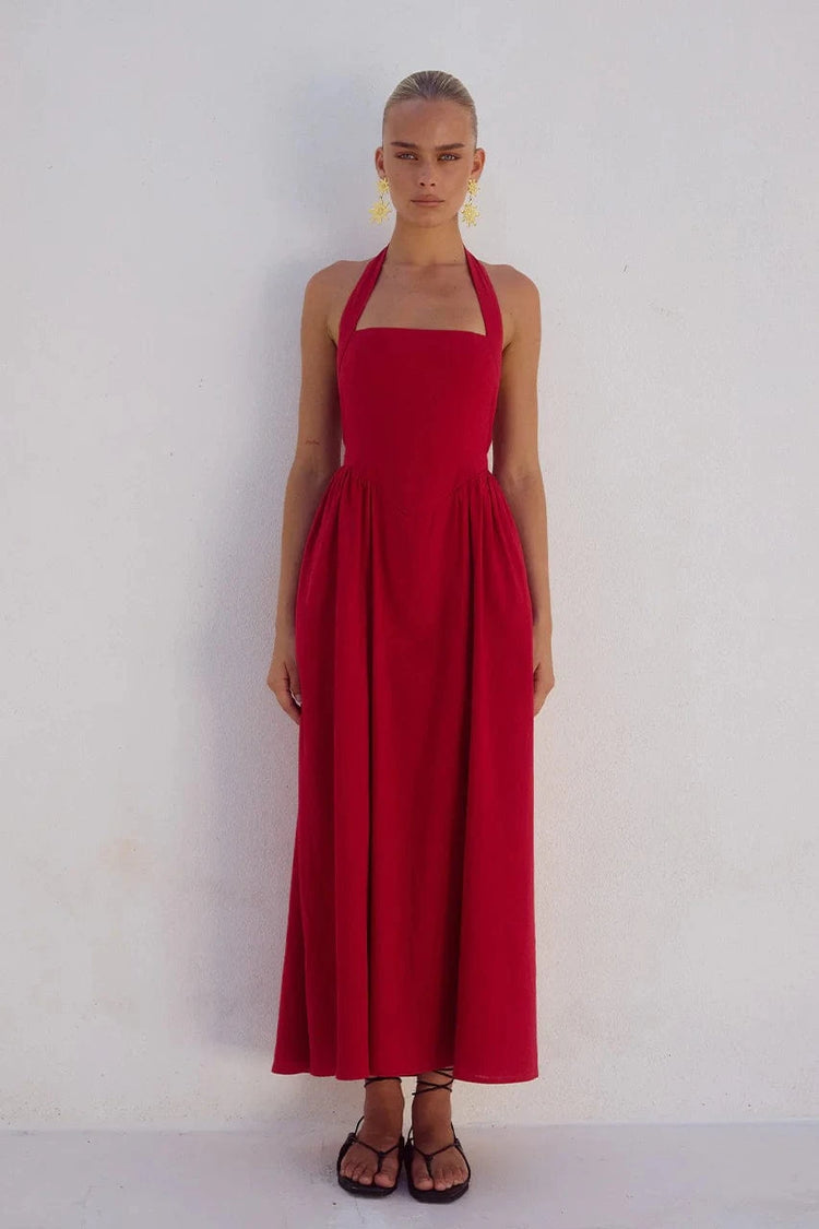 Runaway The Label Dresses Locklea Midi Dress - Cherry