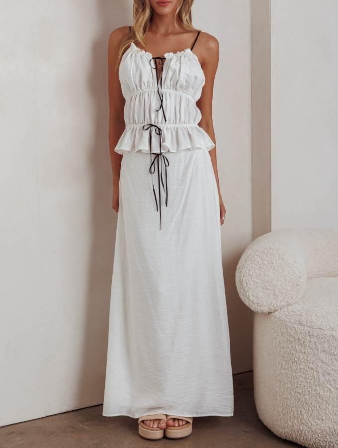 Indikah Maxi Dress Maddi Set White