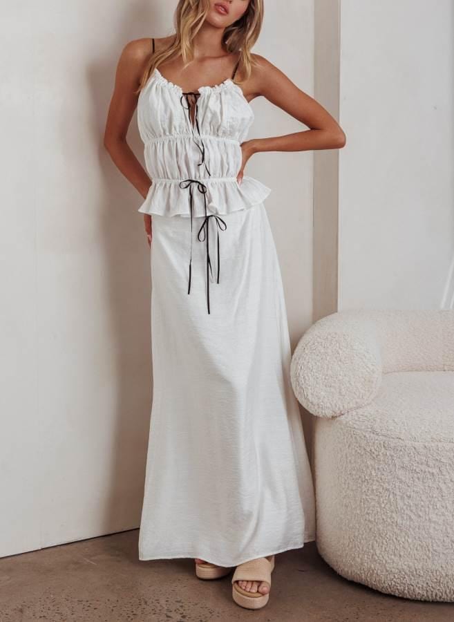 Indikah Maxi Dress Maddi Set White