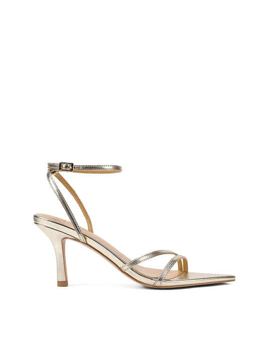 Siren Shoes shoes Mahalia Strappy Heels - Gold Metallic Leather