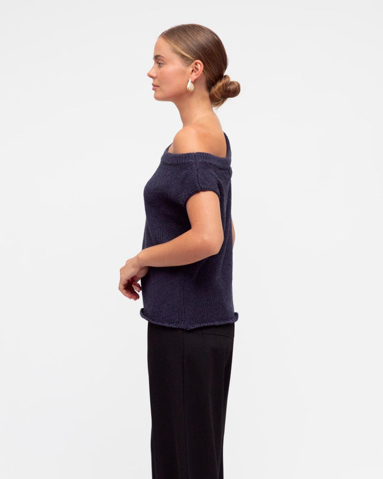 White Closet Top Mali Top - Navy