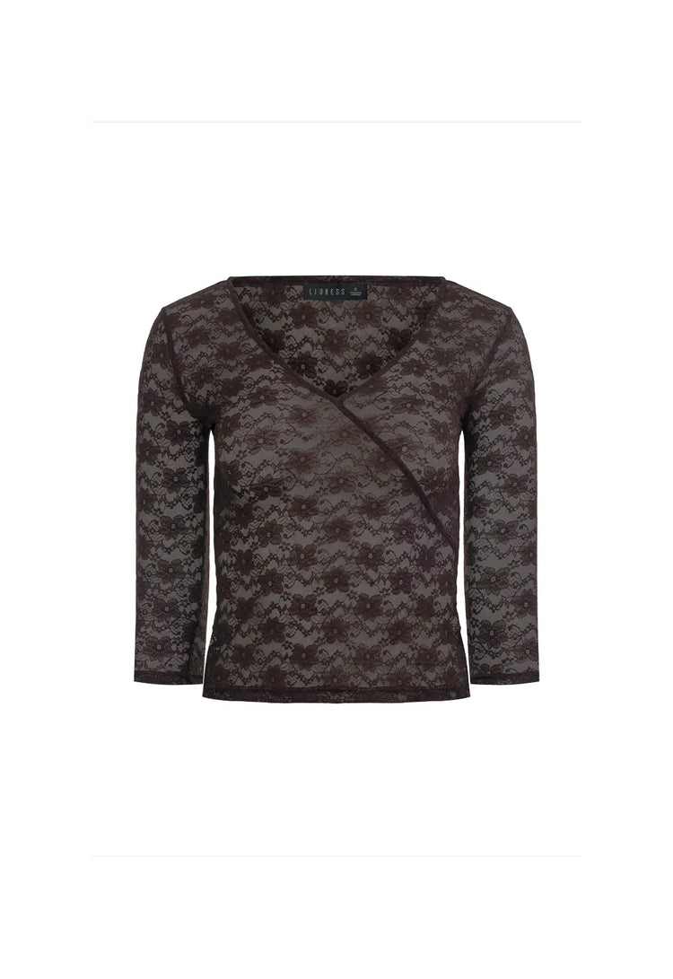 Lioness lace top MIDNIGHT LACE TOP - CHOCOLATE