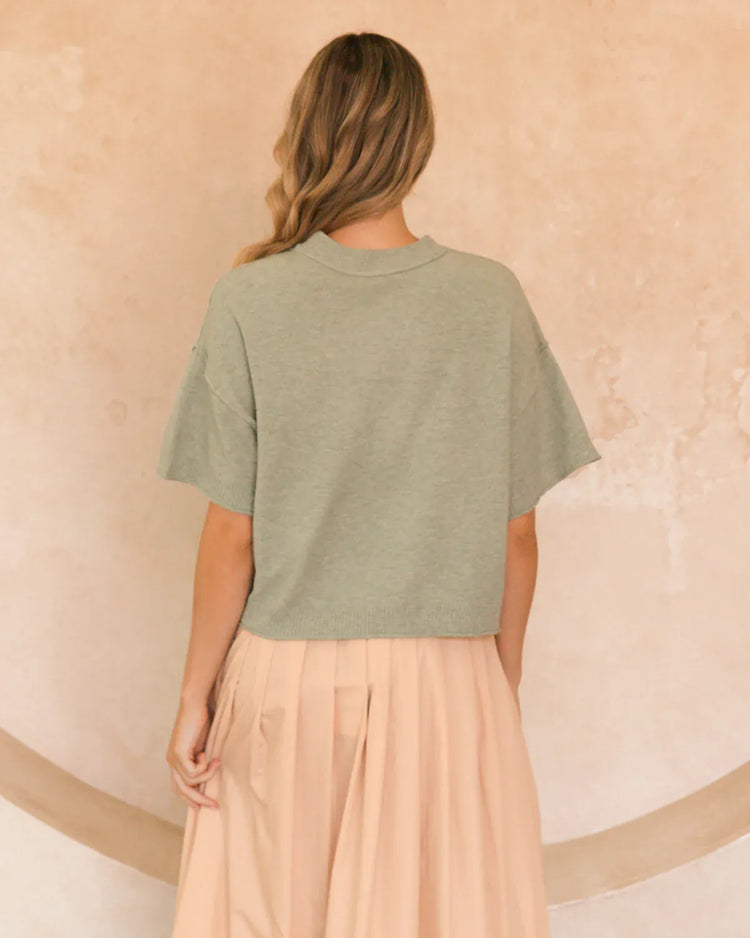 White Closet Shirts & Tops Monday Top - Matcha