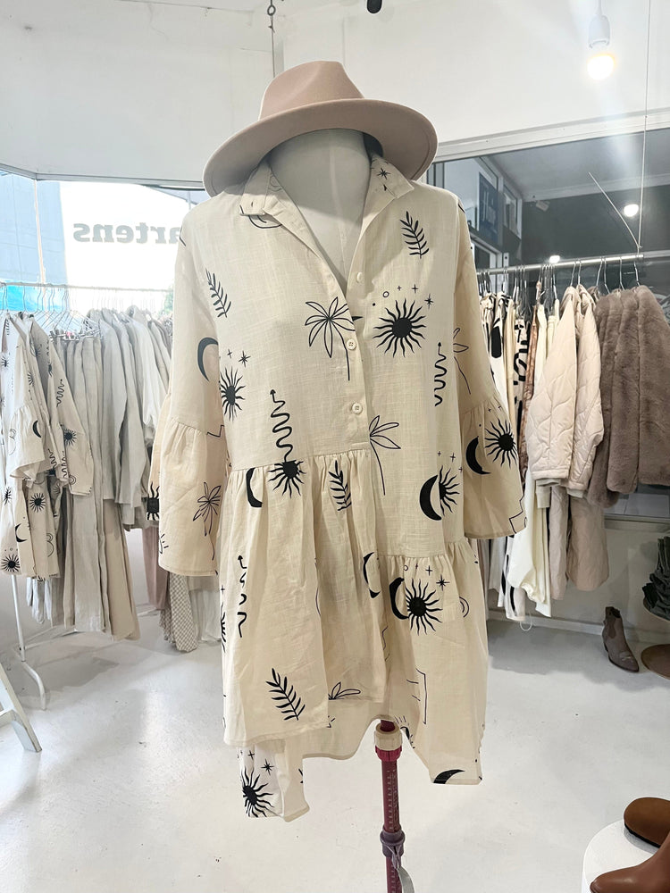 Pipi’s Boutique Moon & Stars Linen Dress
