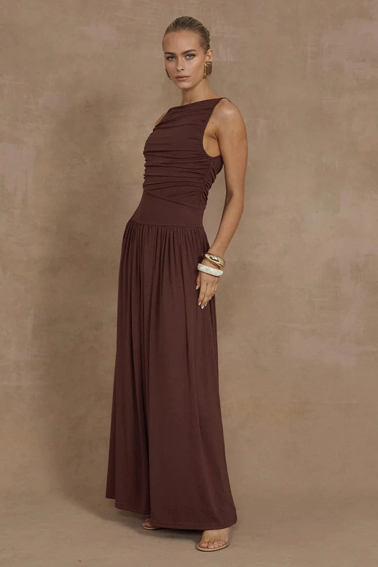 Runaway The Label Maxi Dress Nalla Maxi Dress - Brown