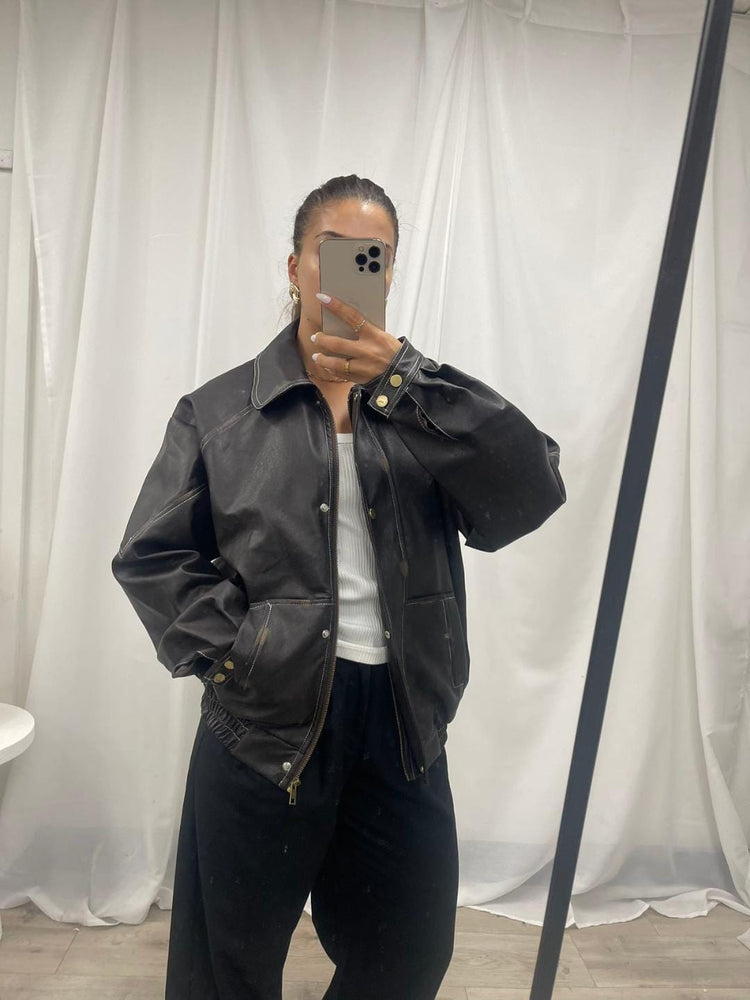 Pink Diamond JACKET Paloma PU Jacket - Brown