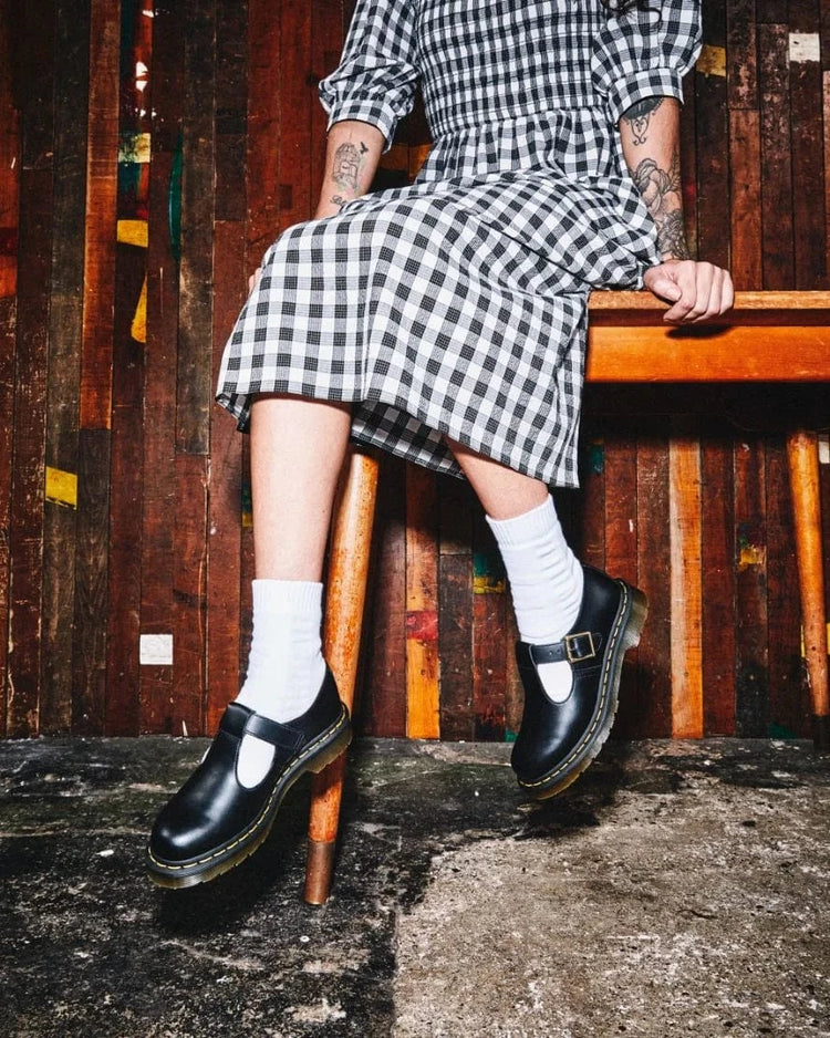 Dr Martens Shoes Polly T Bar Smooth Shoe