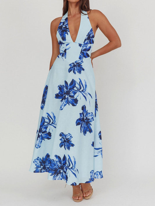 Saints & Secrets Dresses Saints & Secrets Tisha Floral Maxi - Blue