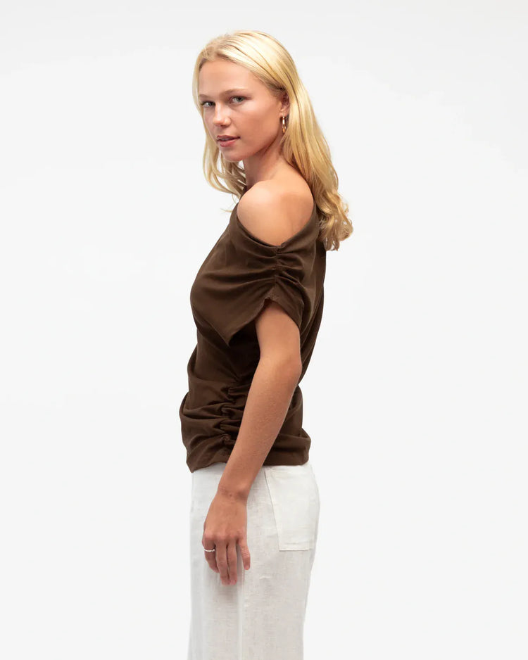 White Closet Shirts & Tops Terra Tee - Choc