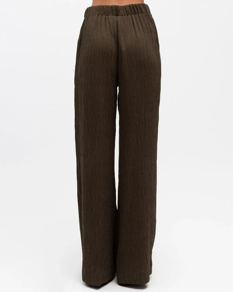 White Closet Pants Textured Pant - Choc