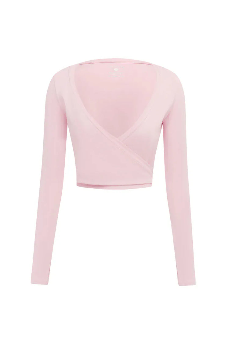 Runaway The Label activewear TORIE BALLET WRAP TOP - BALLET PINK