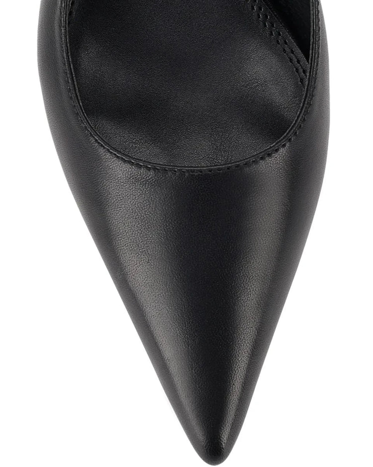 Siren Shoes leopard heels Yohana Heeled Slingback - Black Leather