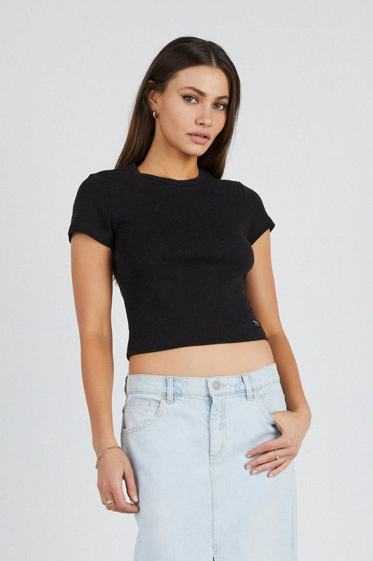 A Brand Jeans Top 90's Icon Baby Tee - Black