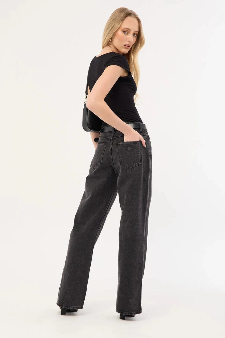 Abrand Jeans Jeans 95 Mid Baggy Petite Jeans Heidi Black