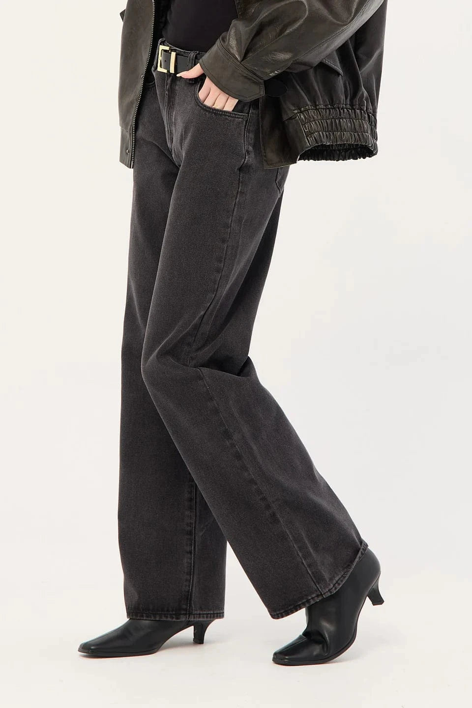 Abrand Jeans Jeans 95 Mid Baggy Petite Jeans Heidi Black