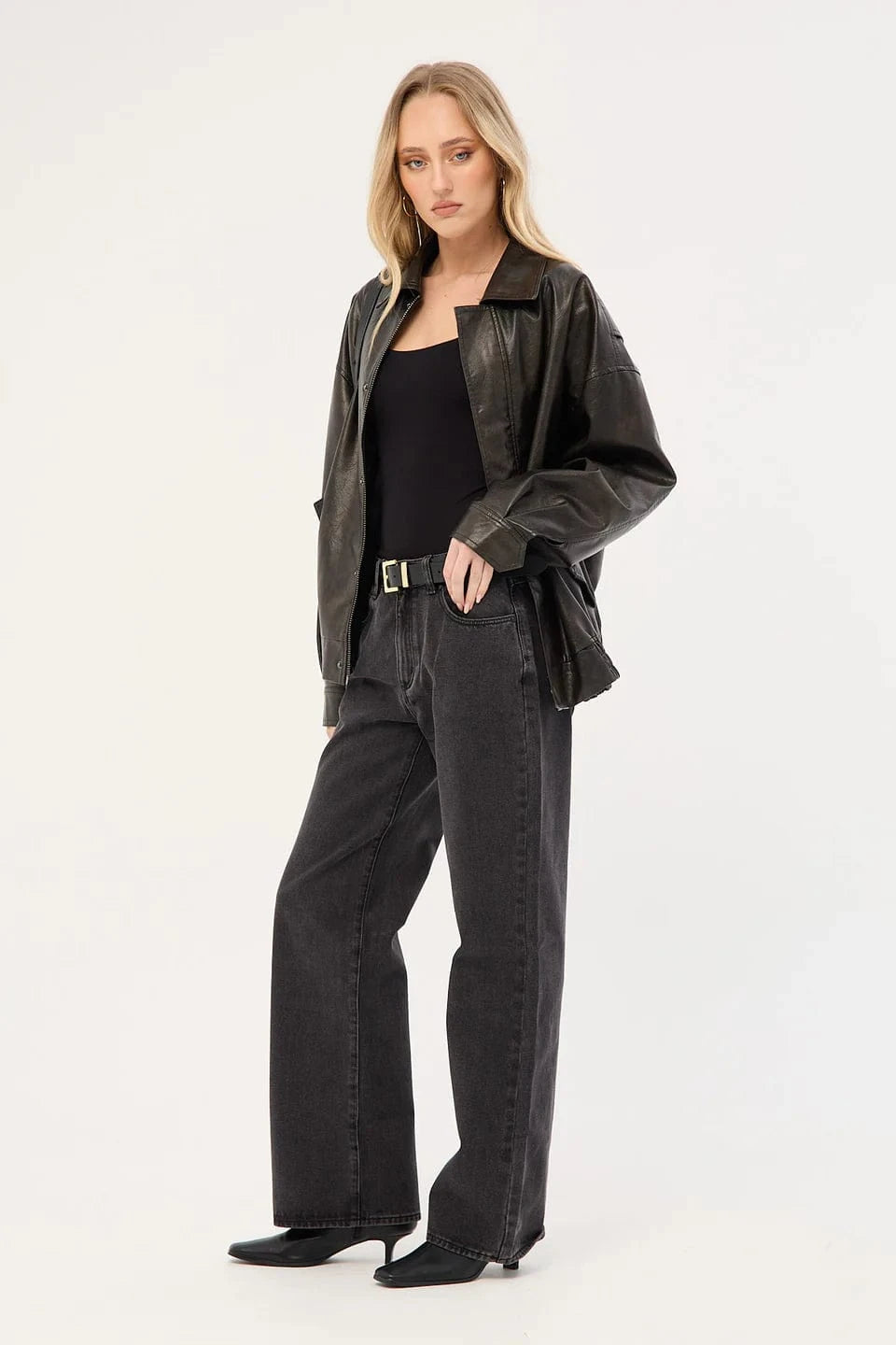 Abrand Jeans Jeans 95 Mid Baggy Petite Jeans Heidi Black
