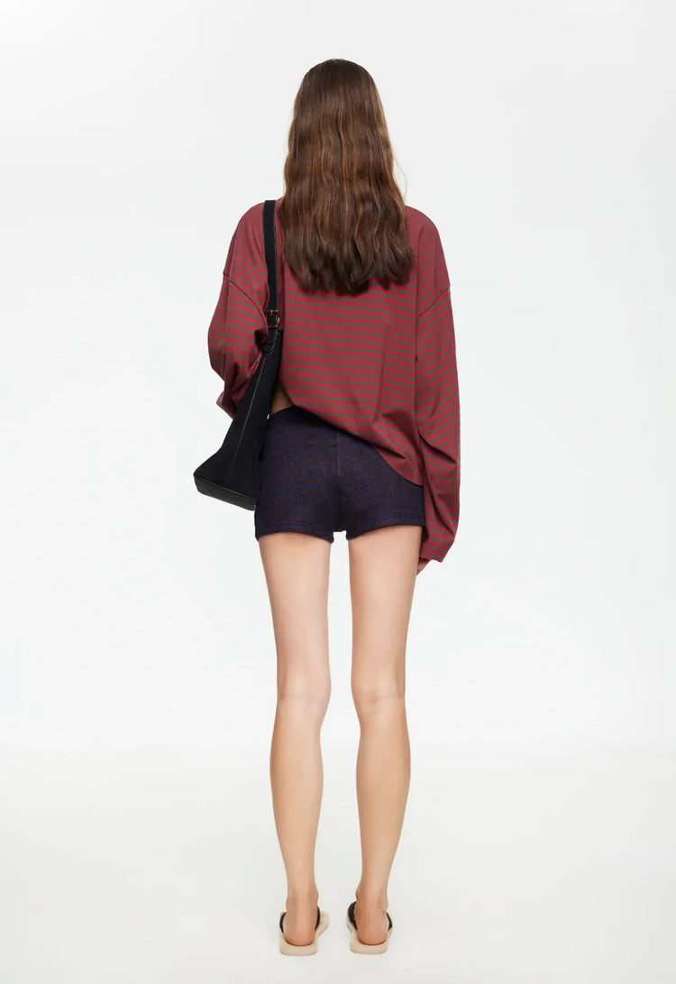 Lioness long sleeve stripe top Bloom  - Choc Wine Stripe