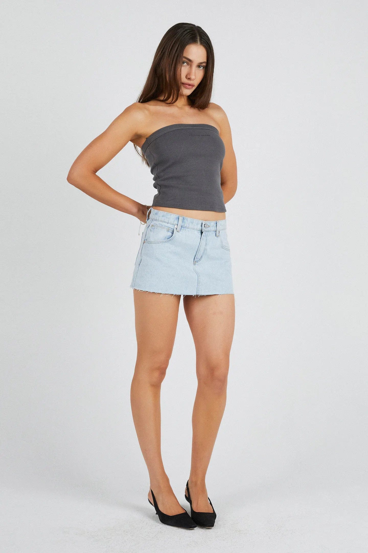 Abrand Jeans low skirt A 99 Low Skirt - Bleached Stone