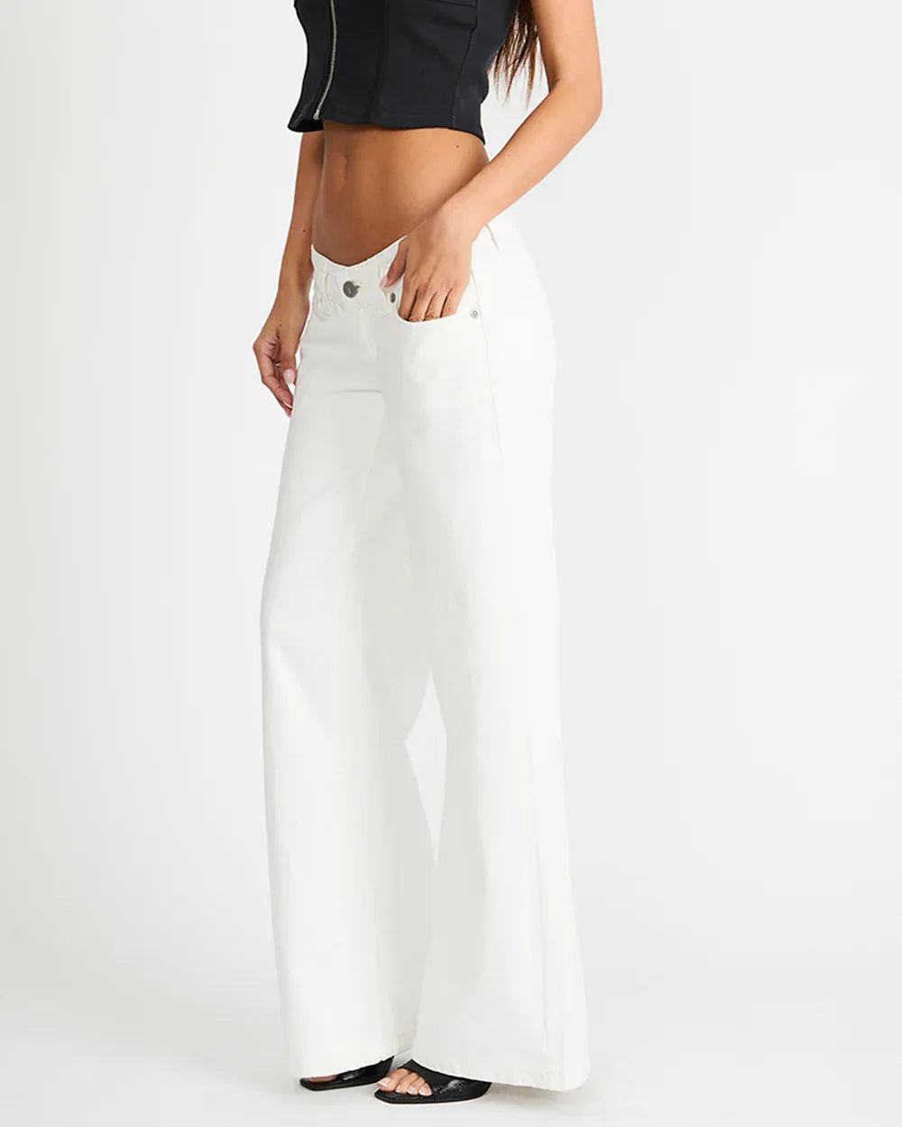 Abrand Jeans low jeans Abrand 00 Super Low Wide - White