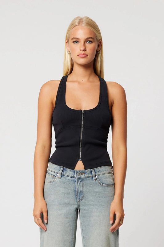 Abrand Jeans Top Addison Racer Top Black