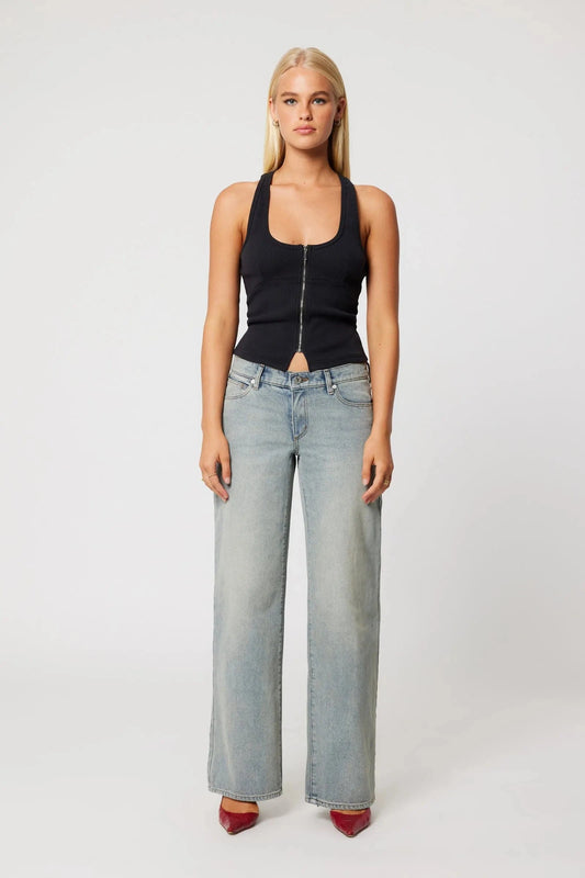 Abrand Jeans Top Addison Racer Top Black