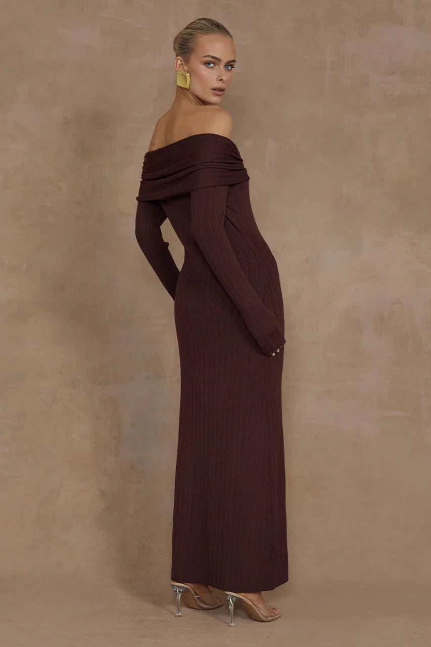 Runaway The Label midi Knit dress Airlie Midi Dress - Brown