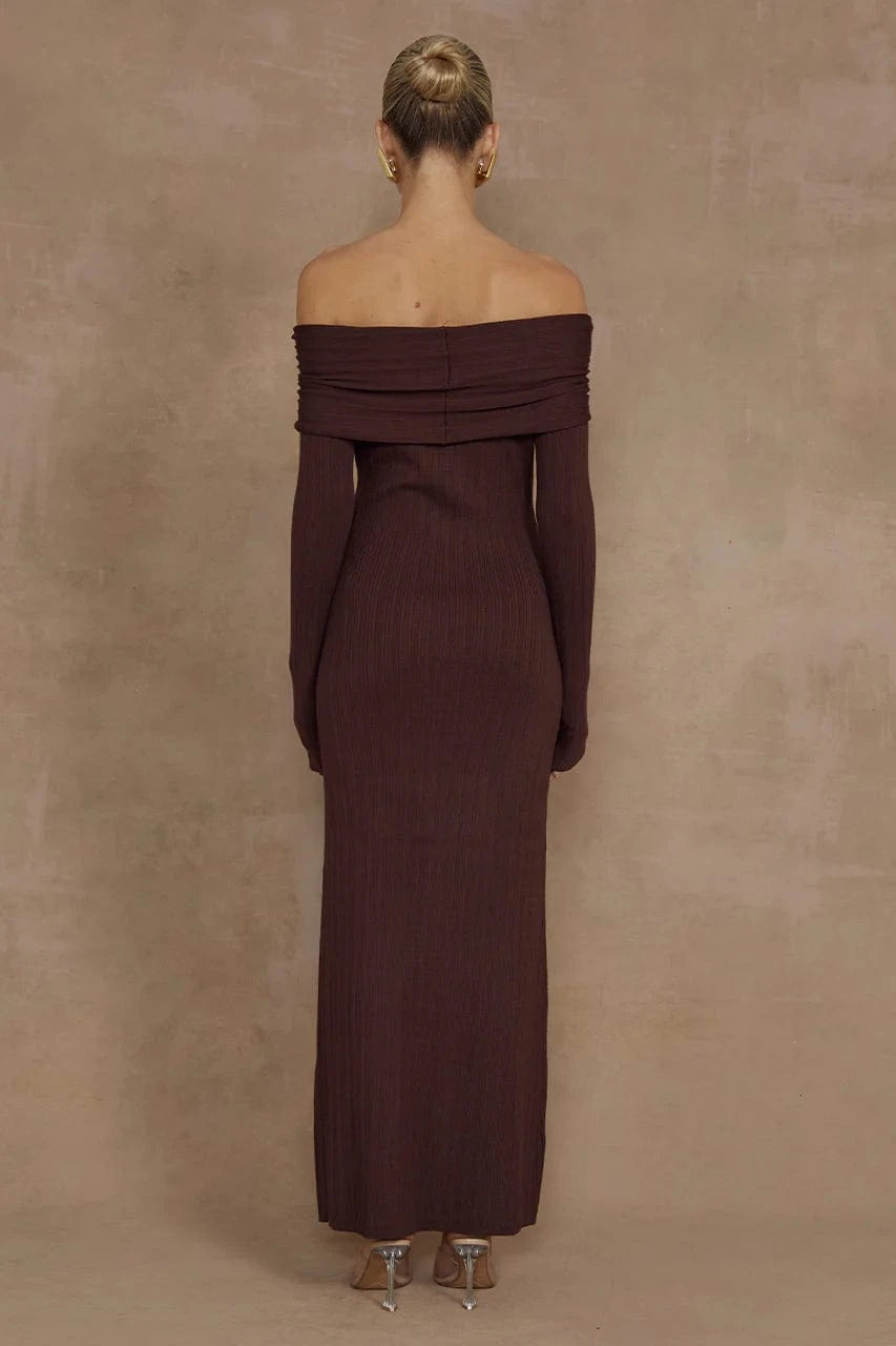 Runaway The Label midi Knit dress Airlie Midi Dress - Brown