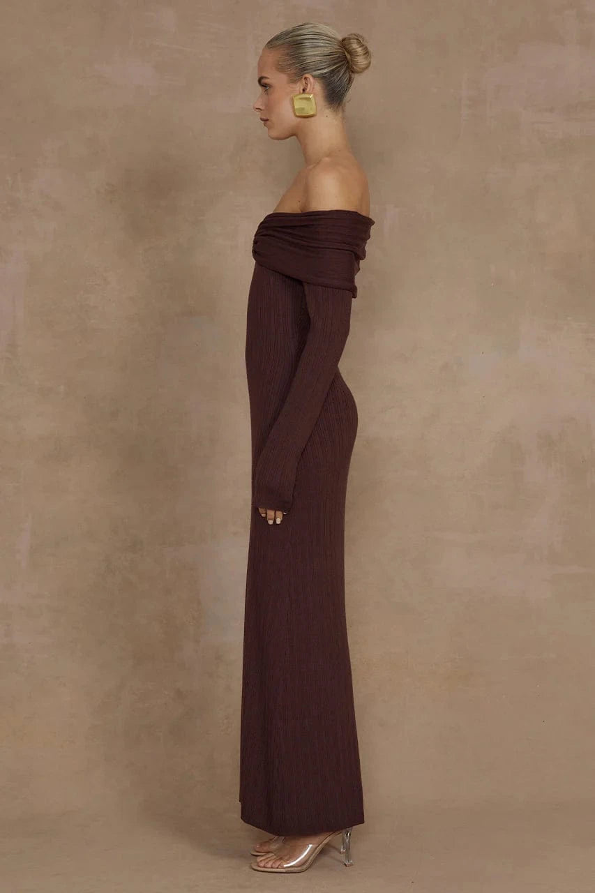 Runaway The Label midi Knit dress Airlie Midi Dress - Brown