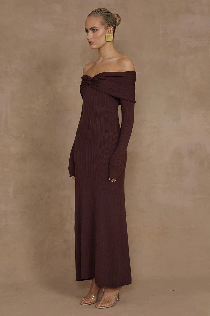 Runaway The Label midi Knit dress Airlie Midi Dress - Brown