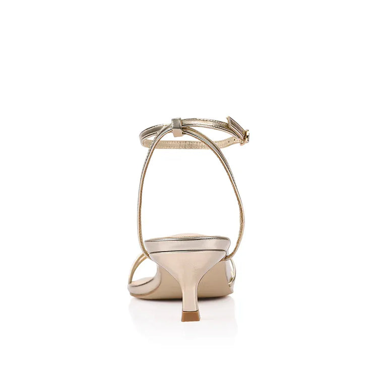VERALI SHOES shoes Alex Kitten Heel Sandals - Champagne Gold