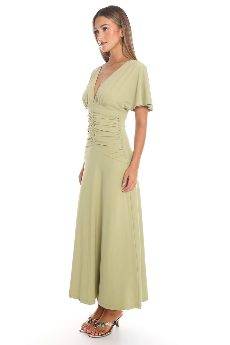 Here Comes The Sun Maxi Dress Allira Maxi Dress - Matcha