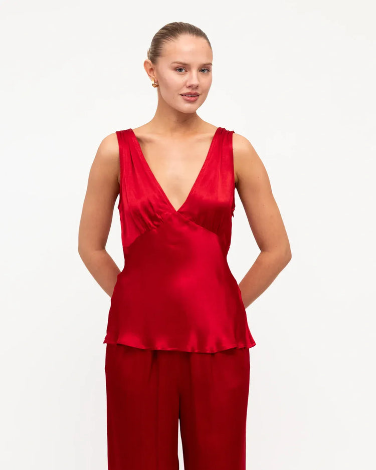 White Closet Top Amara Top Red