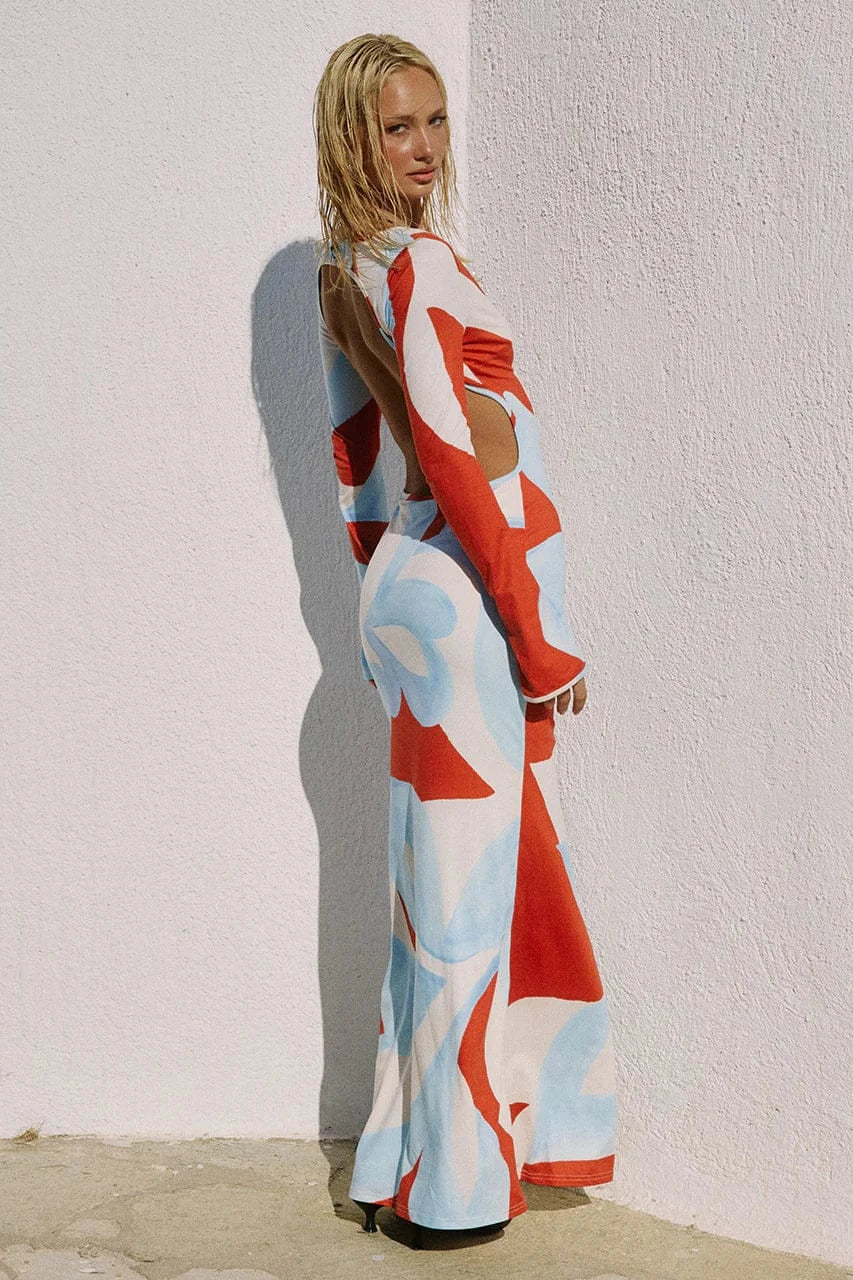 Seven Wonders Floral Maxi Dress Amoree Long Sleeve Maxi Dress - Amoree Red