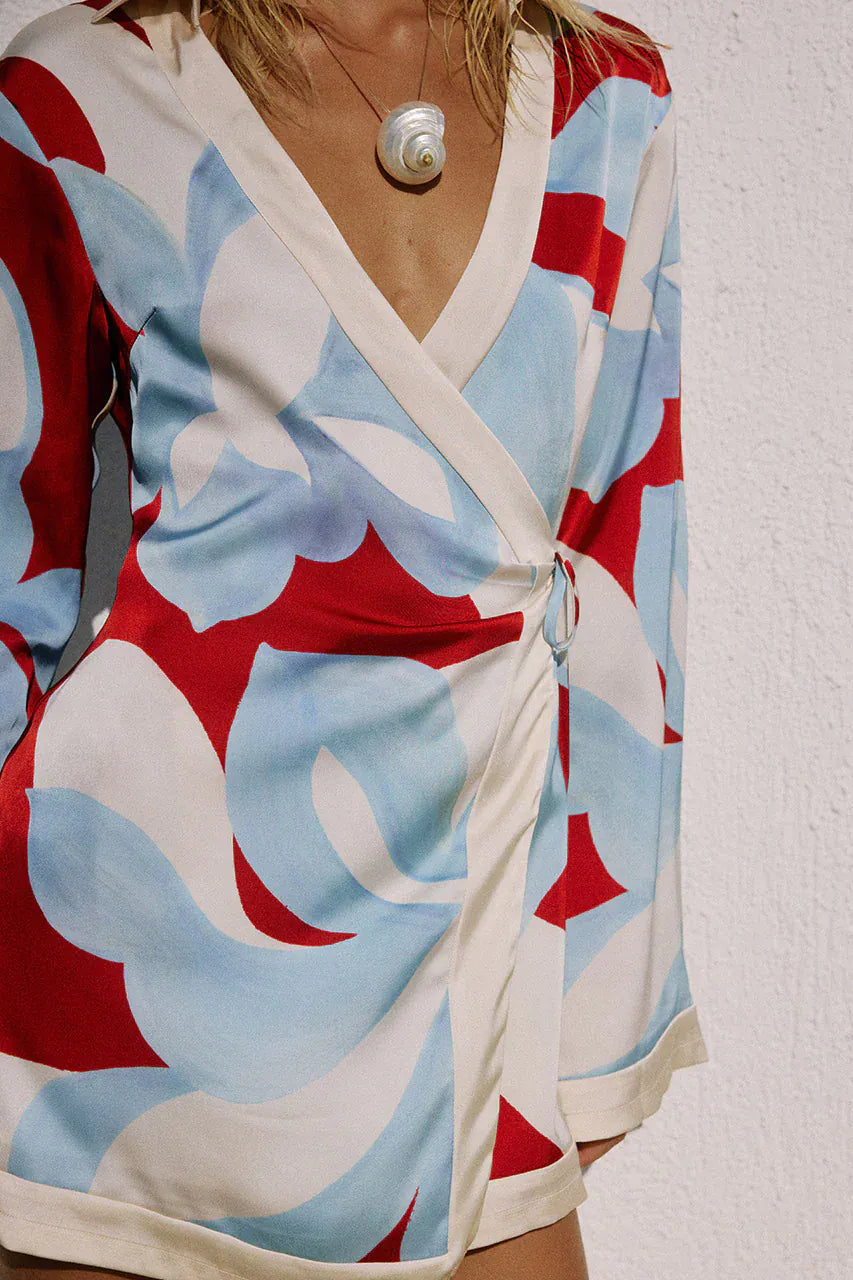 Seven Wonders long sleeve mini dress Amoree Long Sleeve Mini Dress - Amoree Red