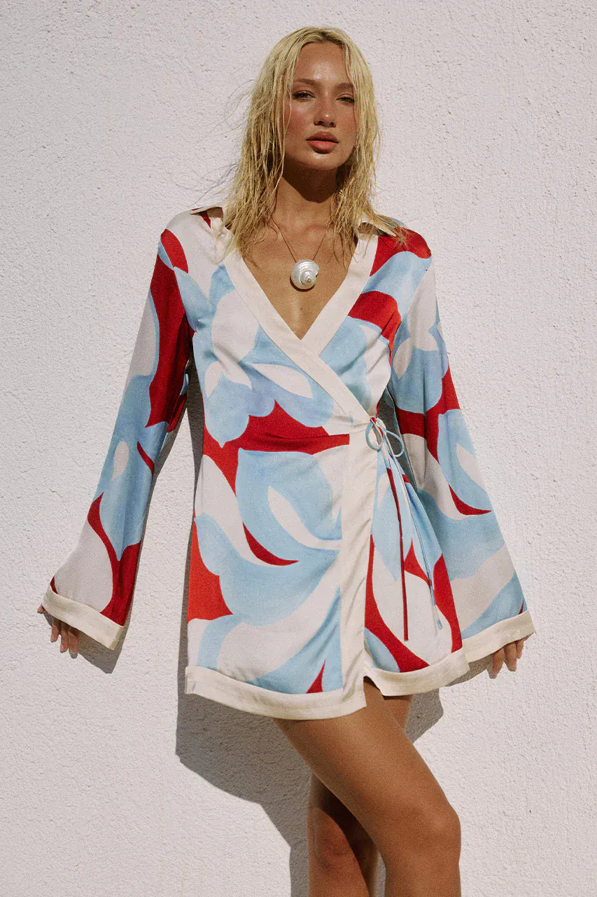 Seven Wonders long sleeve mini dress Amoree Long Sleeve Mini Dress - Amoree Red